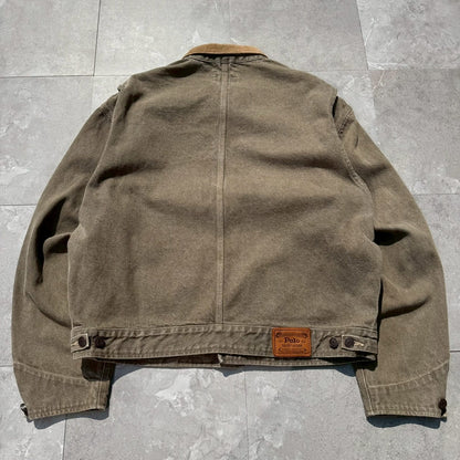 80s-90s Polo Ralph Lauren Corduroy Collar Canvas Trucker Jacket