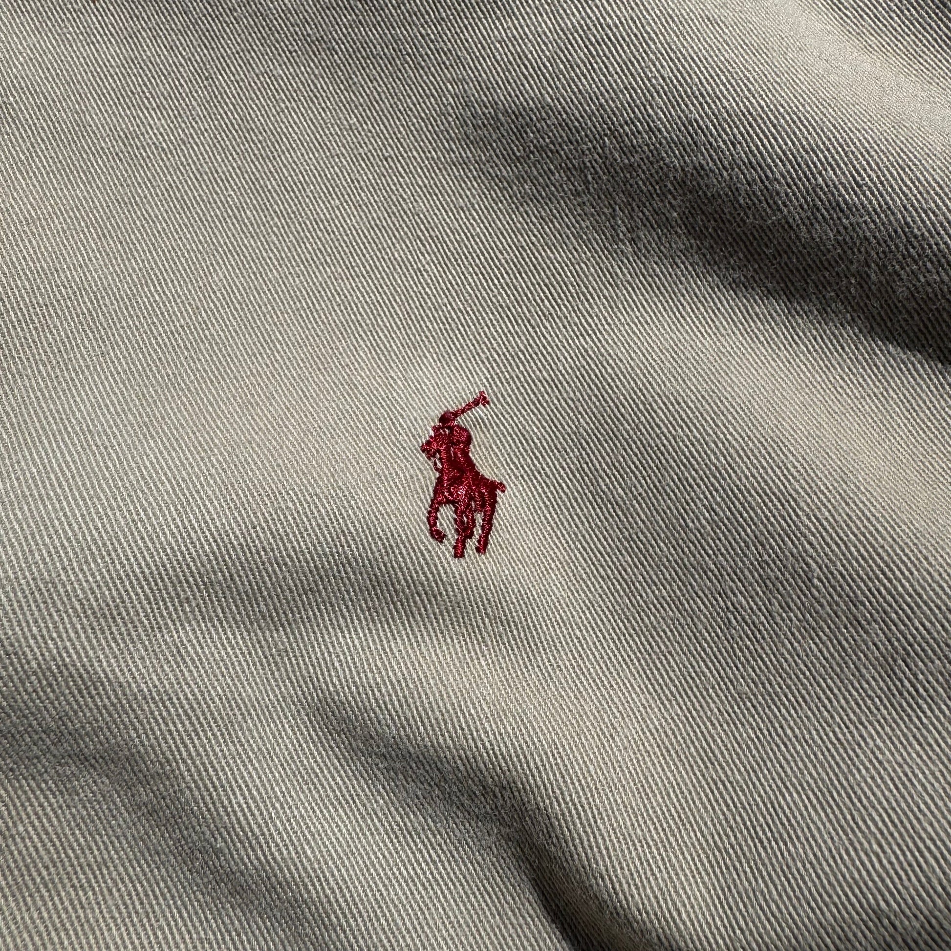 90s Ralph Lauren Beige Heavyweight Button Down Shirt KiiChain Clothing