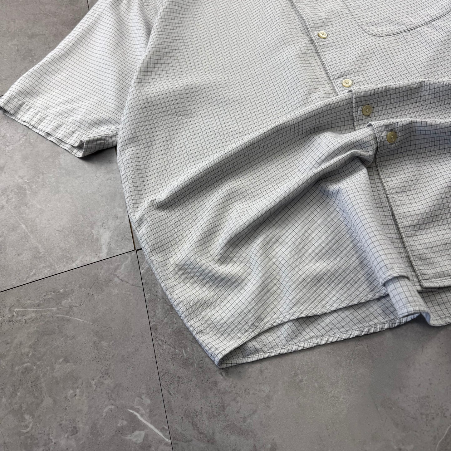 90s Nautica White Checkered Short Sleeve Shirt XL