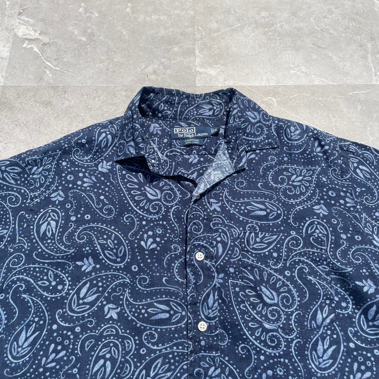 90s Ralph Lauren Cambridge Navy Paisley Shirt