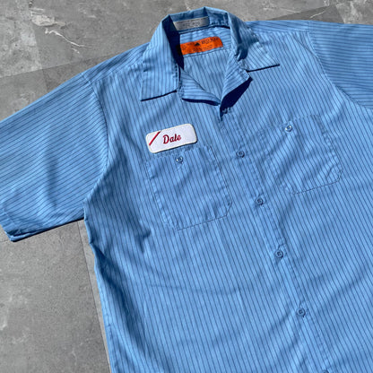 90s Red Kap Dale Striped Made in USA Work Shirt