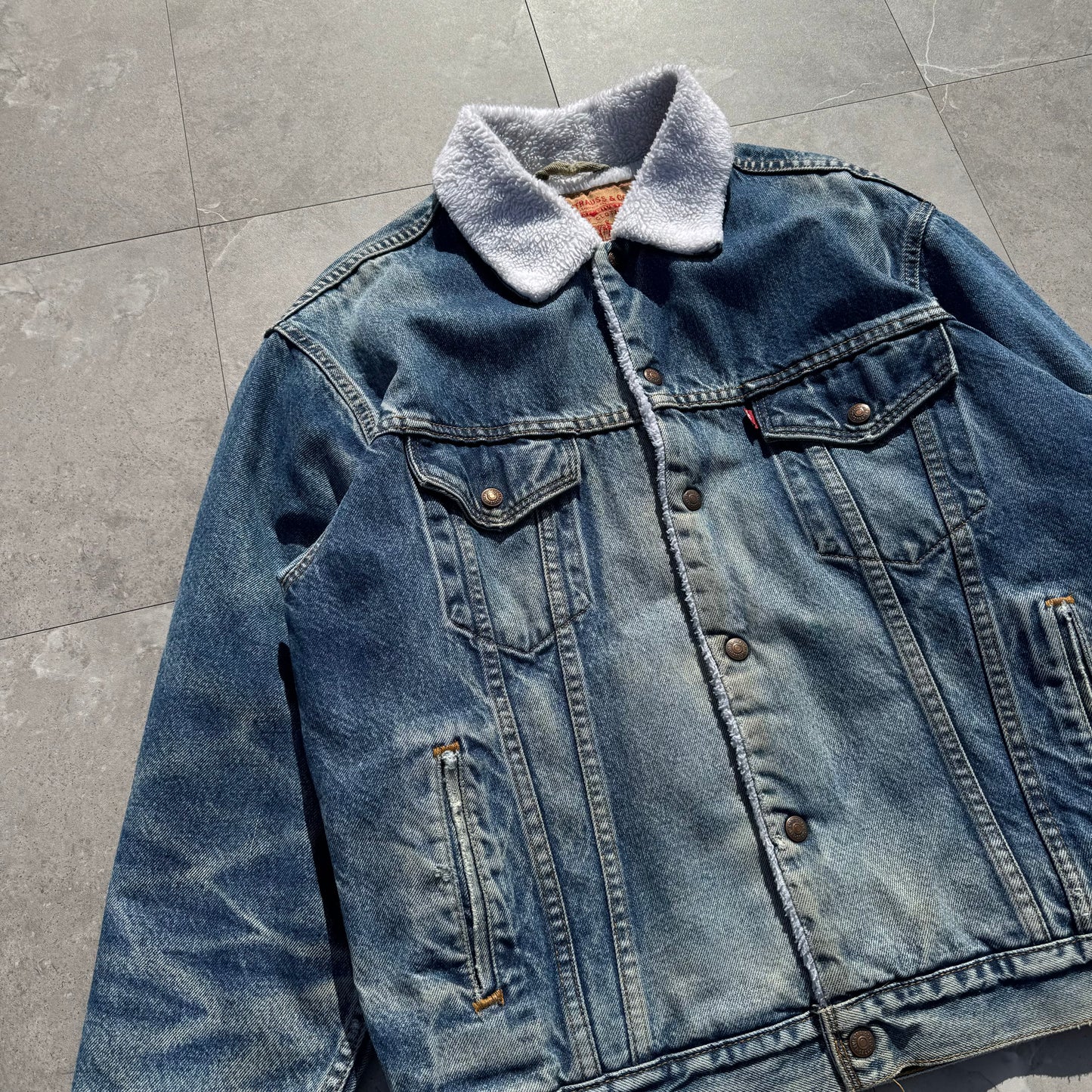 90s Levi's Made in USA Pile Lined Denim Jacket