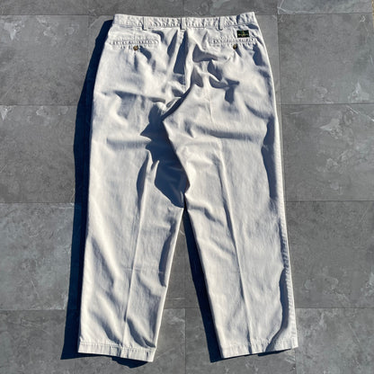 90s Bill Blass Two-Tuck Pleated Off-White/Cream Chino Pants