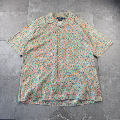 00s Polo by Ralph Lauren Caldwell Orange Flower Open Collar Shirt L