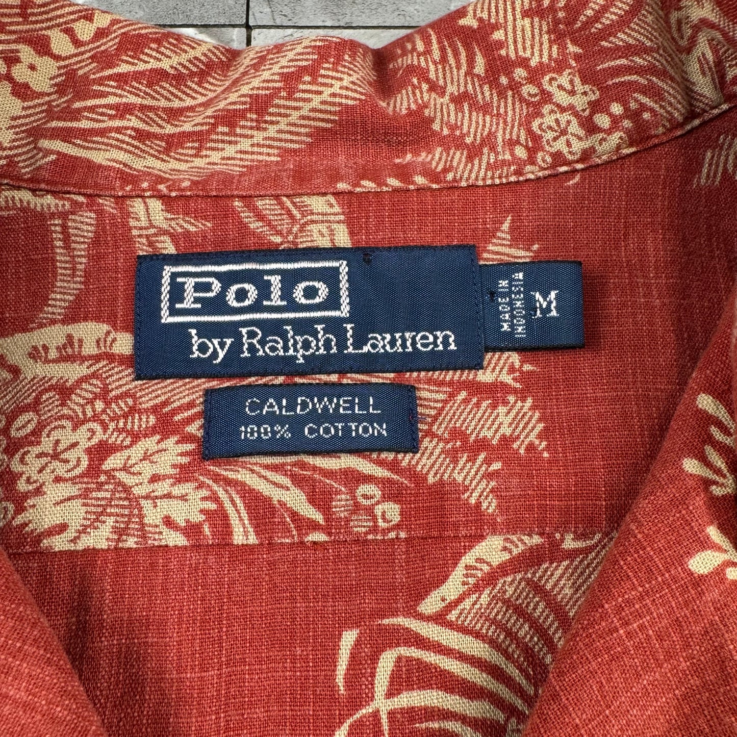 00s Polo by Ralph Lauren Caldwell Red Don Quixote Open Collar Shirt M