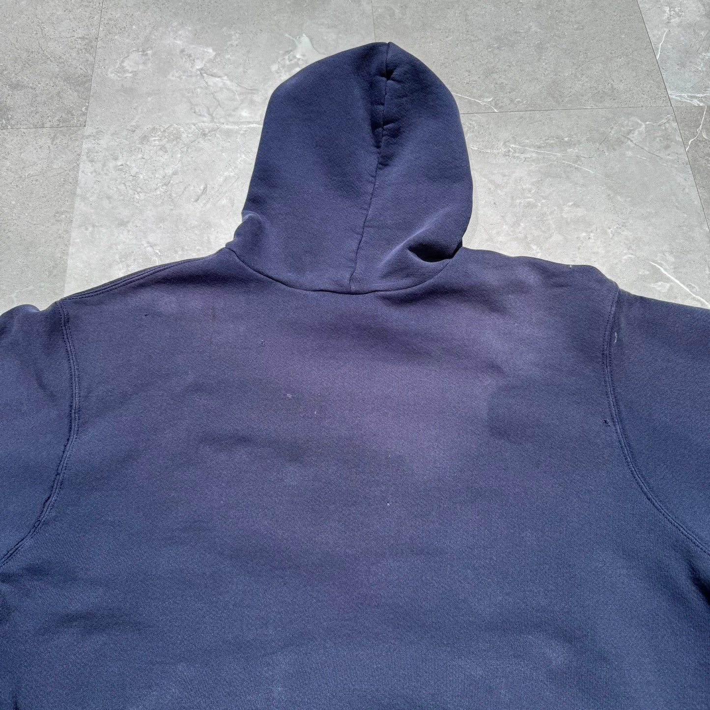 90s-00s Nike Center Logo Sun-Faded Navy Hoodie KiiChain Clothing