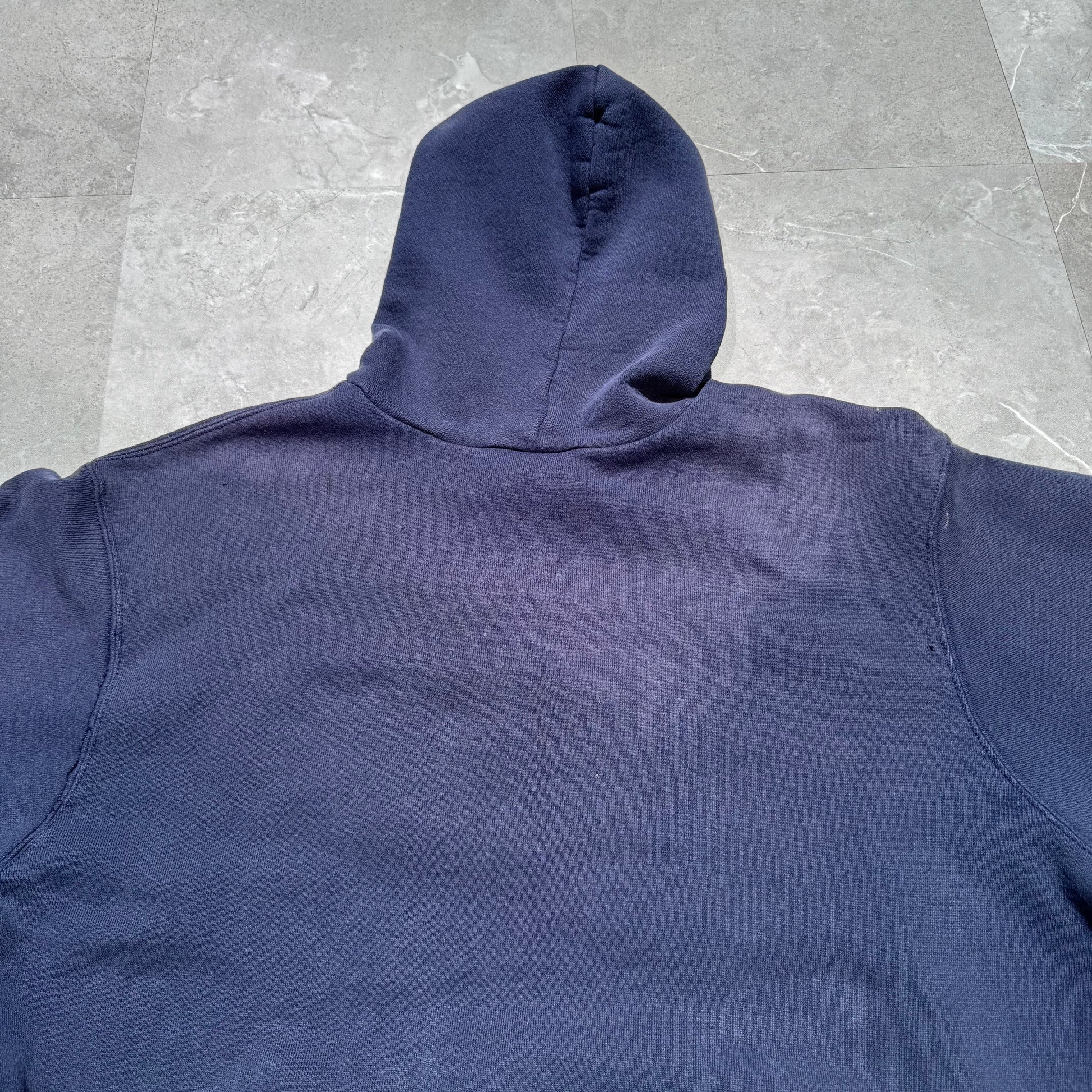 90s-00s Nike Center Logo Sun-Faded Navy Hoodie KiiChain Clothing