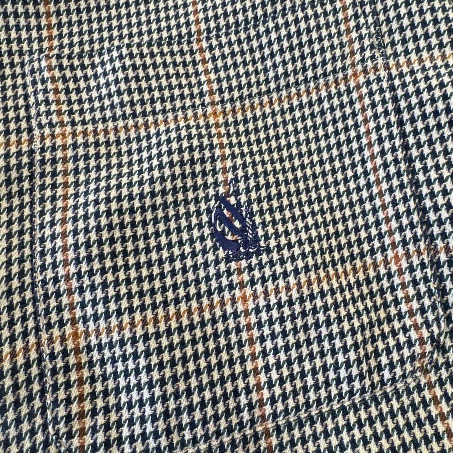 90s Nautica Brown Houndstooth Checkered Button Down Shirt