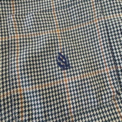 90s Nautica Brown Houndstooth Checkered Button Down Shirt