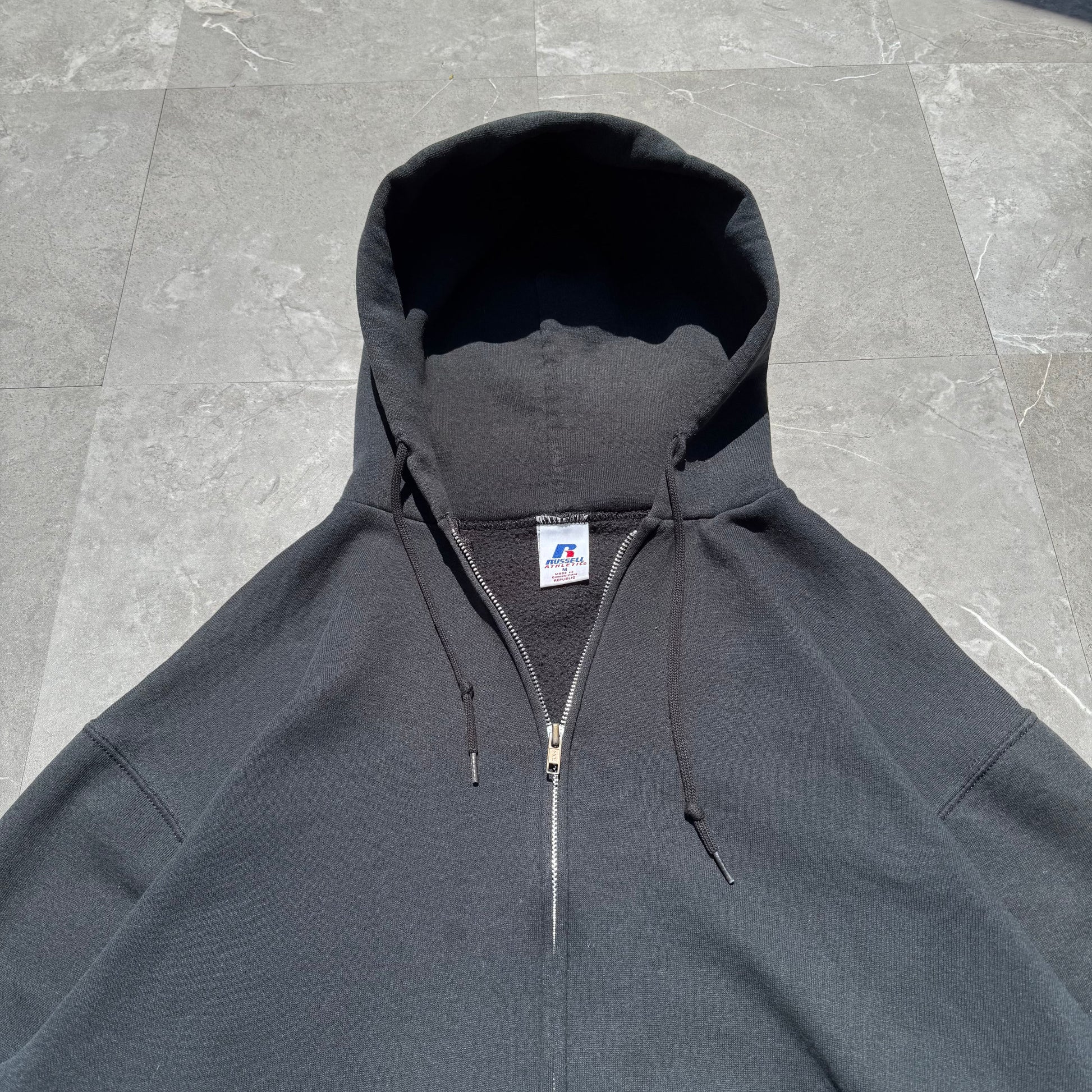 90s Russell Athletic Black Zip-Up Hoodie KiiChain Clothing