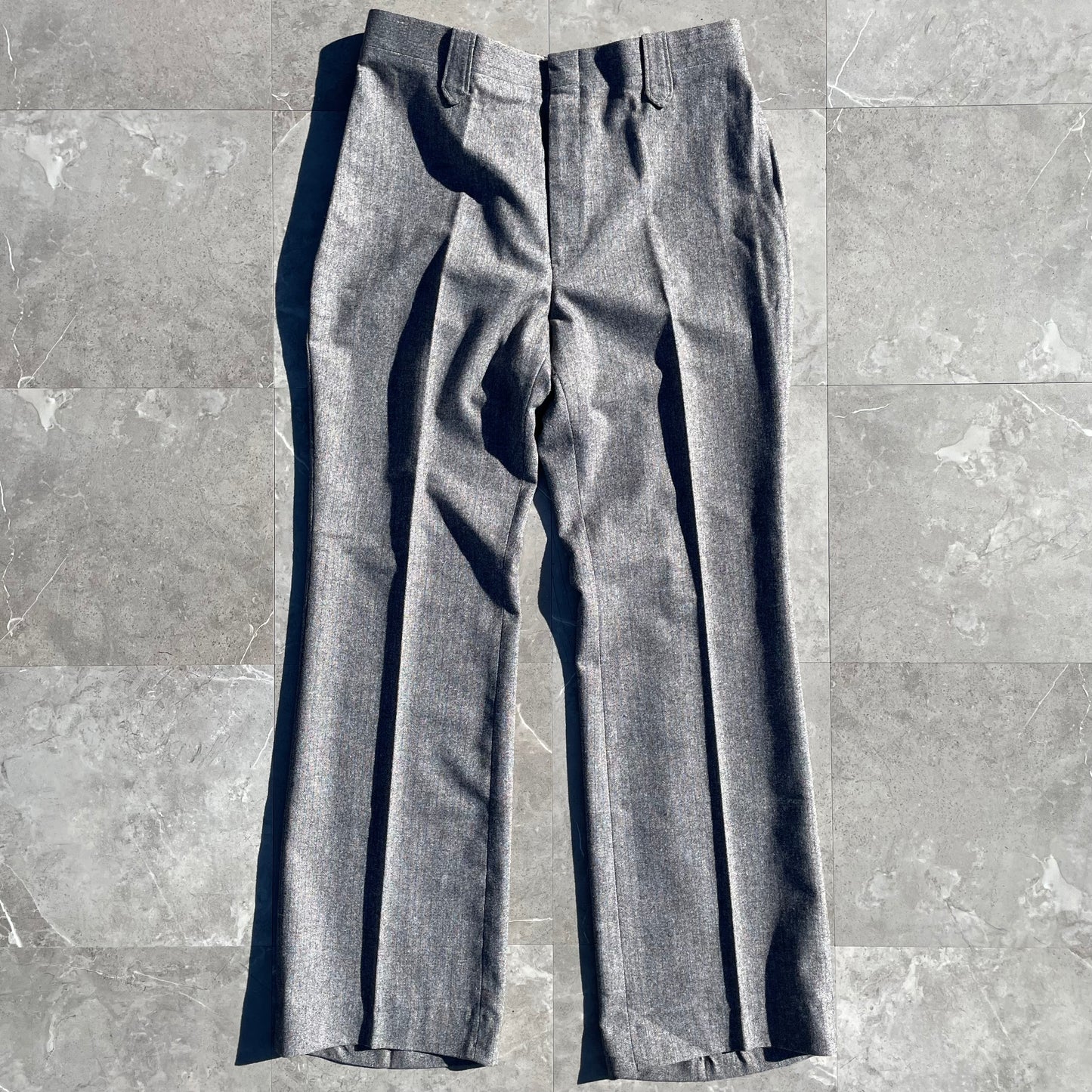 70s Prestige West Gray Flared Western Wool Slacks