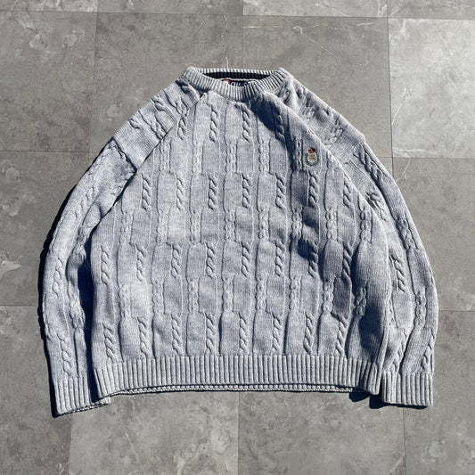 90s Chaps Ralph Lauren Made in USA Textured Heavyweight Gray Knit