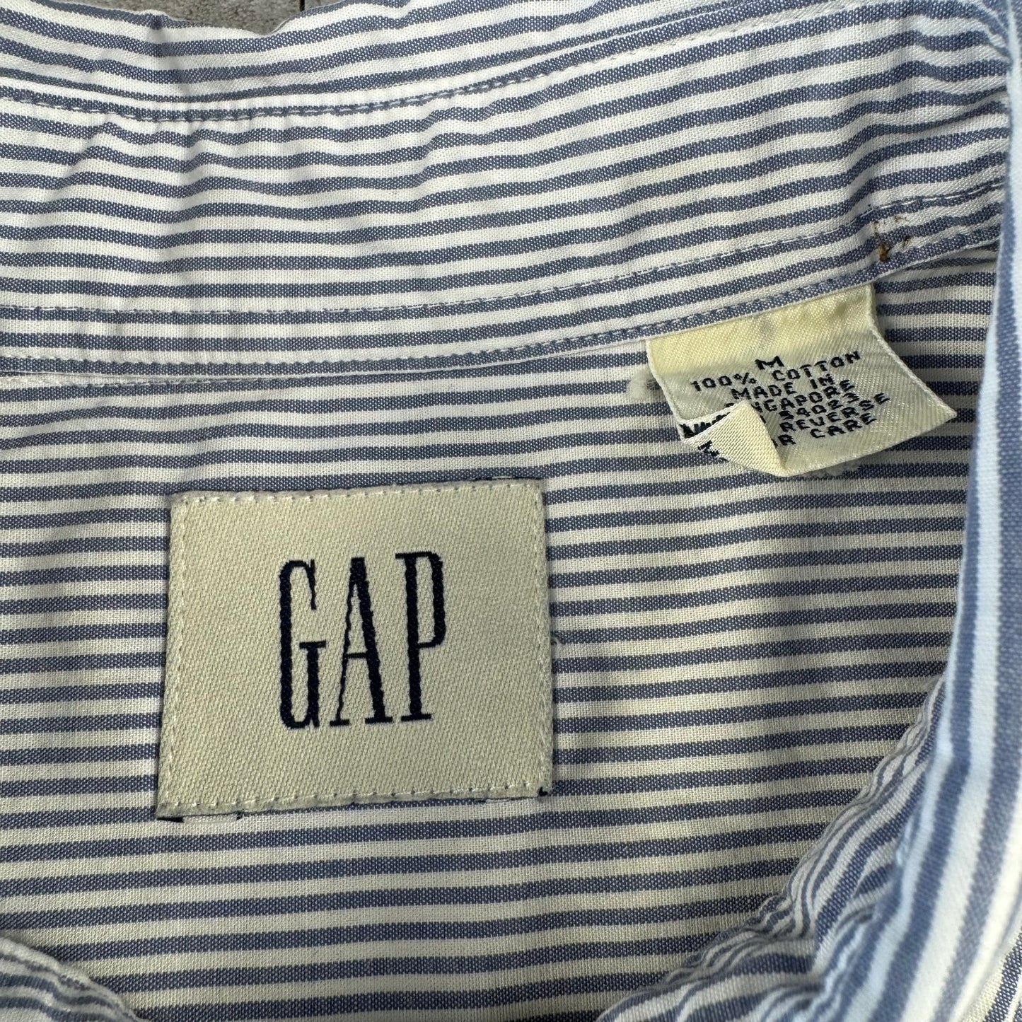 90s Old Gap Light Blue Striped Button Down Shirt