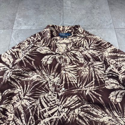 00s Polo by Ralph Lauren Clayton Brown Silk x Cotton Short Sleeve Shirt