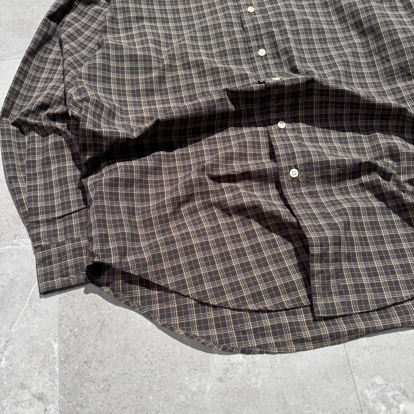 90s-00s Ralph Lauren “Blake” Dark Brown Checkered Button Down Shirt KiiChain Clothing