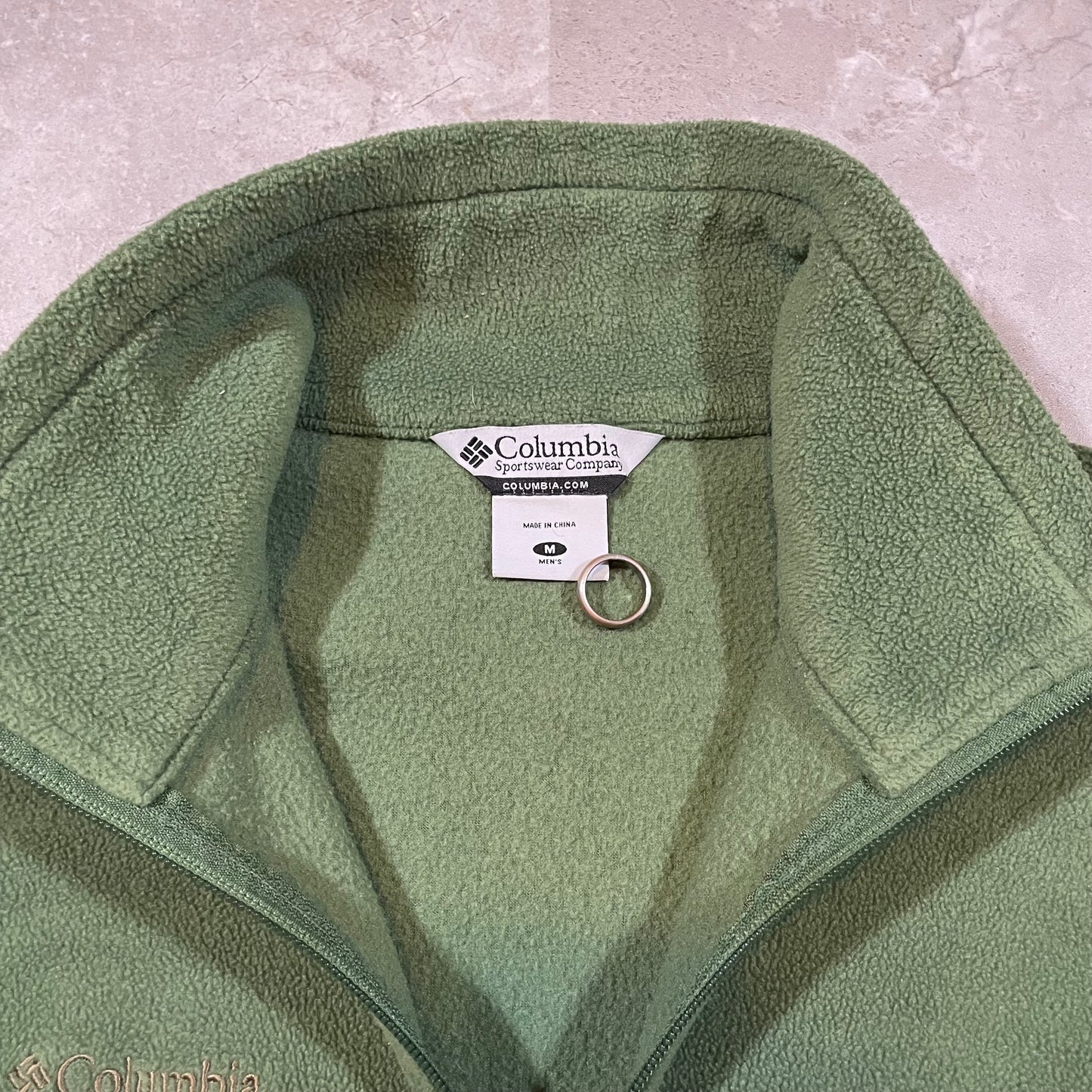 00s Columbia Green Zip Fleece Vest