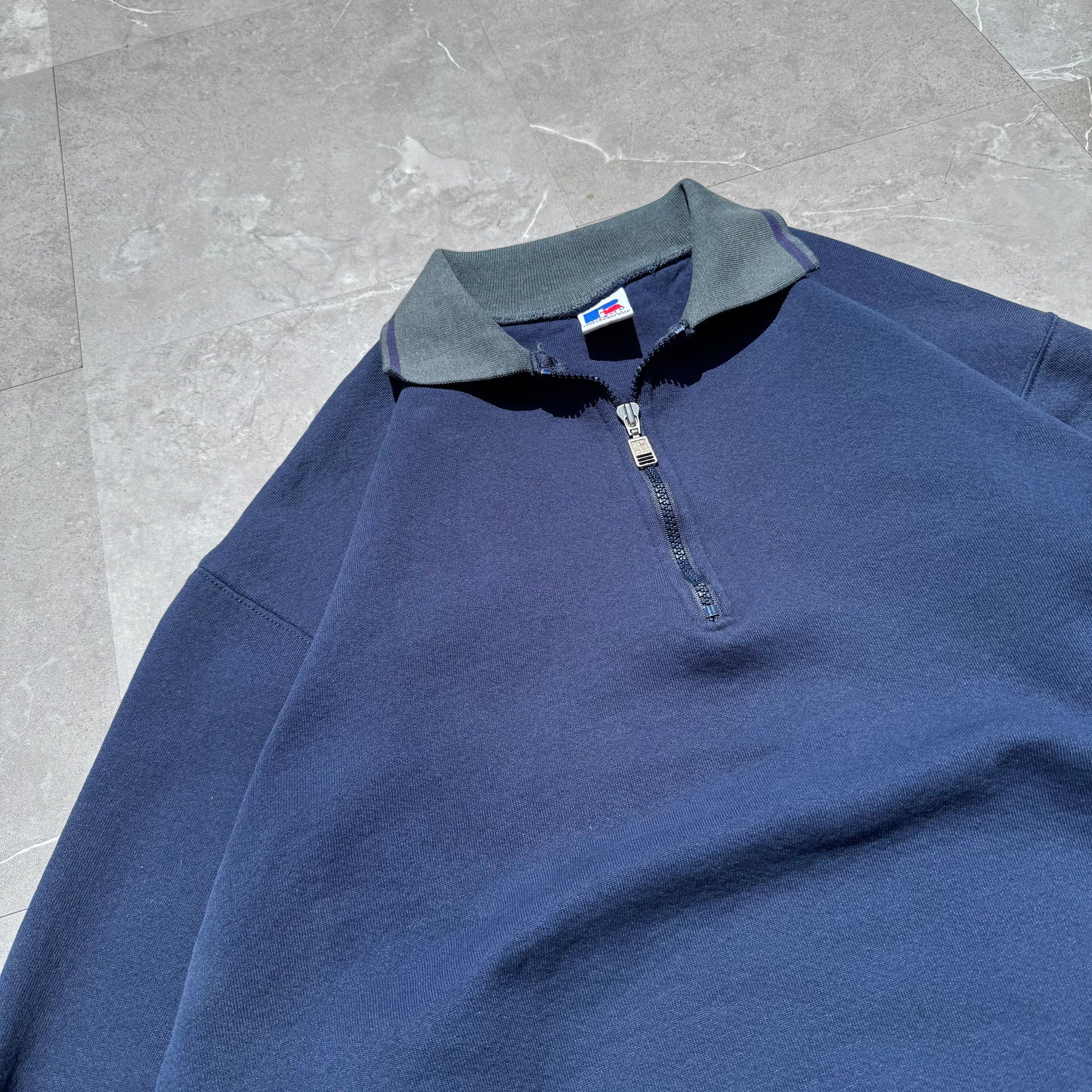 90s Russell Athletic Made in USA Half-Zip Polo Sweatshirt KiiChain Clothing