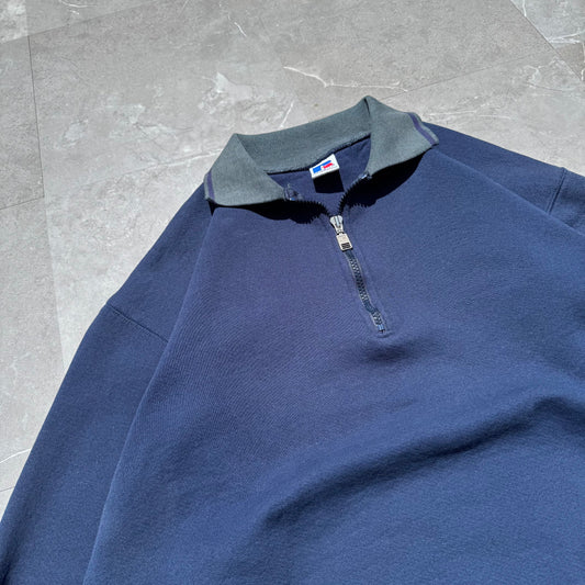 90s Russell Athletic Made in USA Half-Zip Polo Sweatshirt KiiChain Clothing