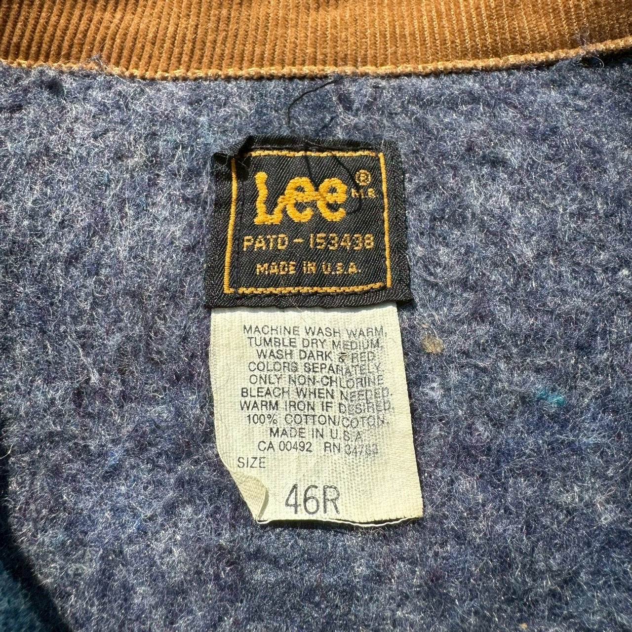 90s Lee Made in USA Blanket Lined Denim Jacket 46R