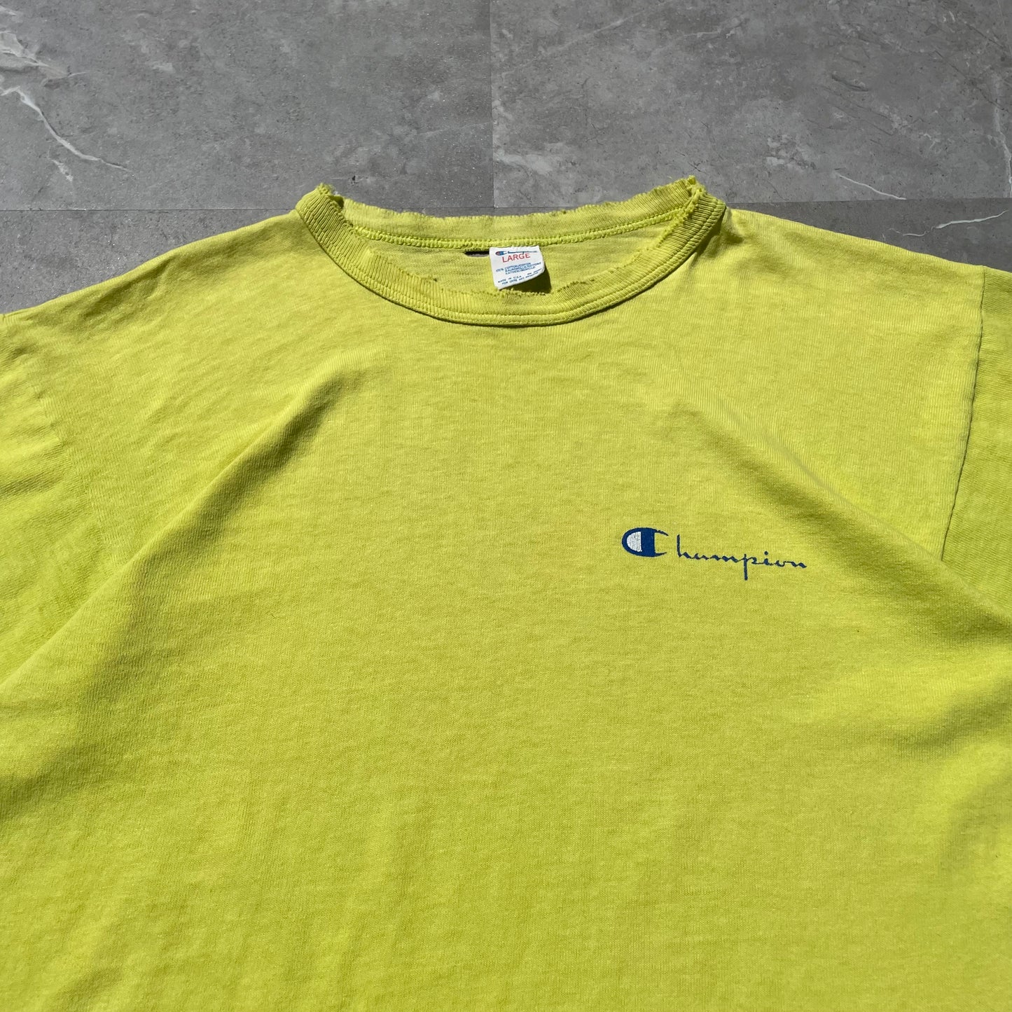 80s Champion Made in USA Neon Yellow T-Shirt