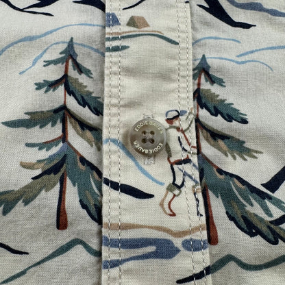 00s~ Eddie Bauer Classic Fit Fishing Graphic Short Sleeve Button Down Shirt