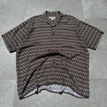 90s Natural Issue Box Pattern Rayon Short Sleeve Shirt KiiChain Clothing