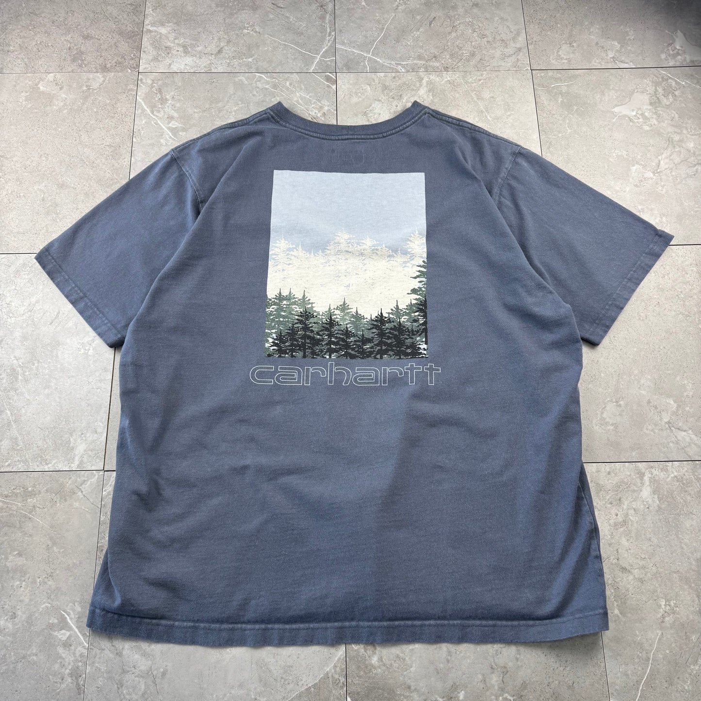 00s Carhartt Blue Forest Graphic Pocket T-Shirt