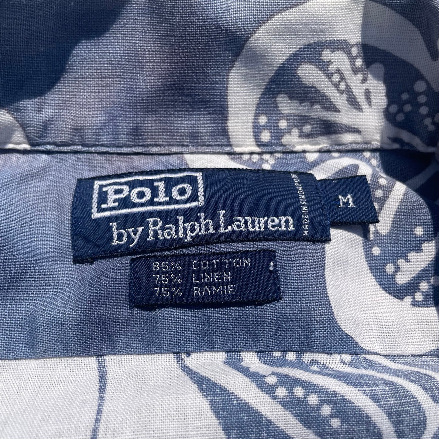 90s Ralph Lauren Cotton Linen Ramie Hawaiian Shirt