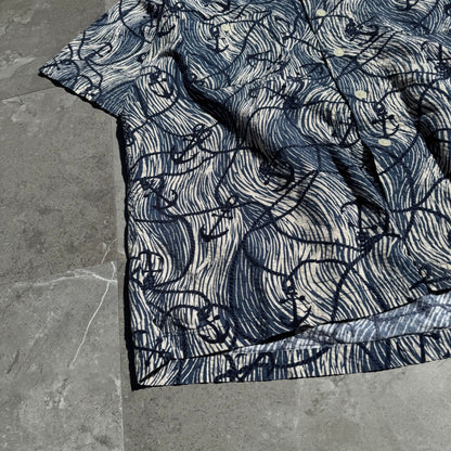 90s-00s Ralph Lauren Polo Sport Anchor Pattern Seersucker Open Collar Shirt KiiChain Clothing