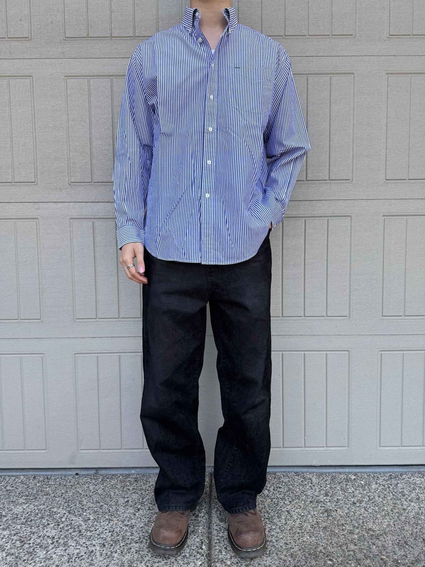 90s Tommy Hilfiger Blue Stripe Button Down Shirt KiiChain Clothing