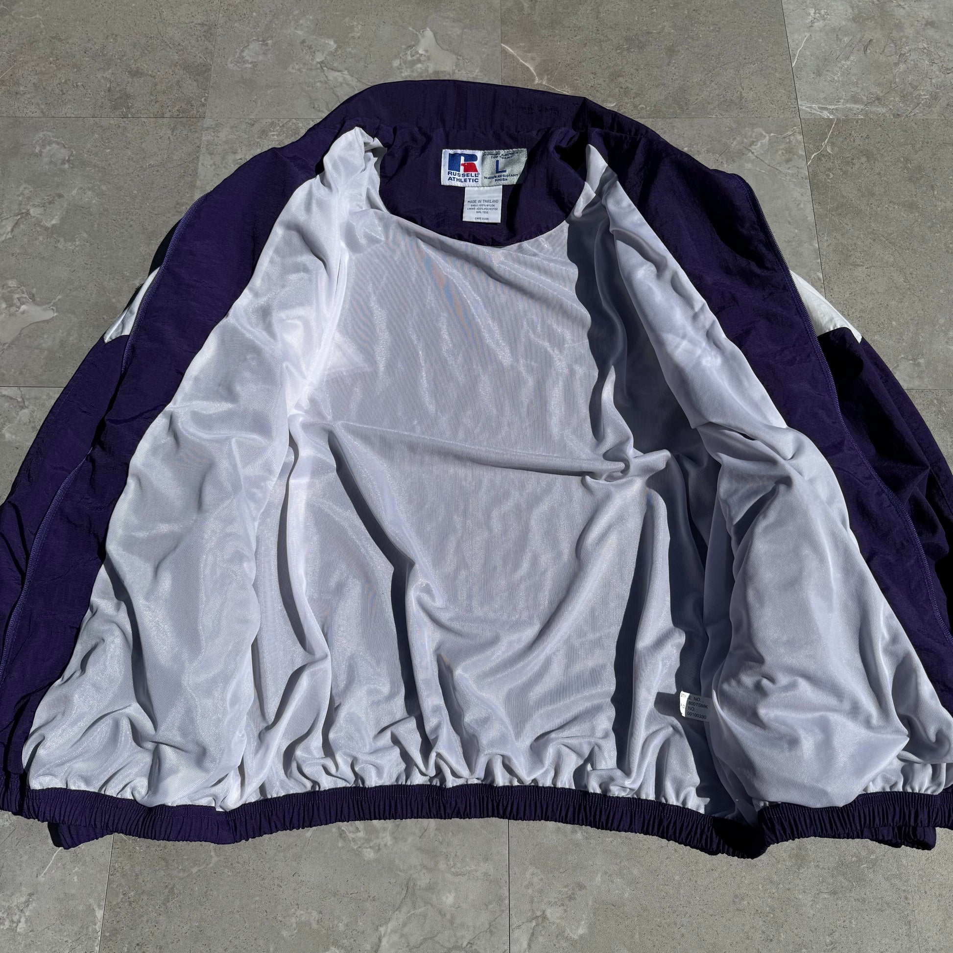 90s Russell Athletic Purple Zip-Up Windbreaker Jacket KiiChain Clothing