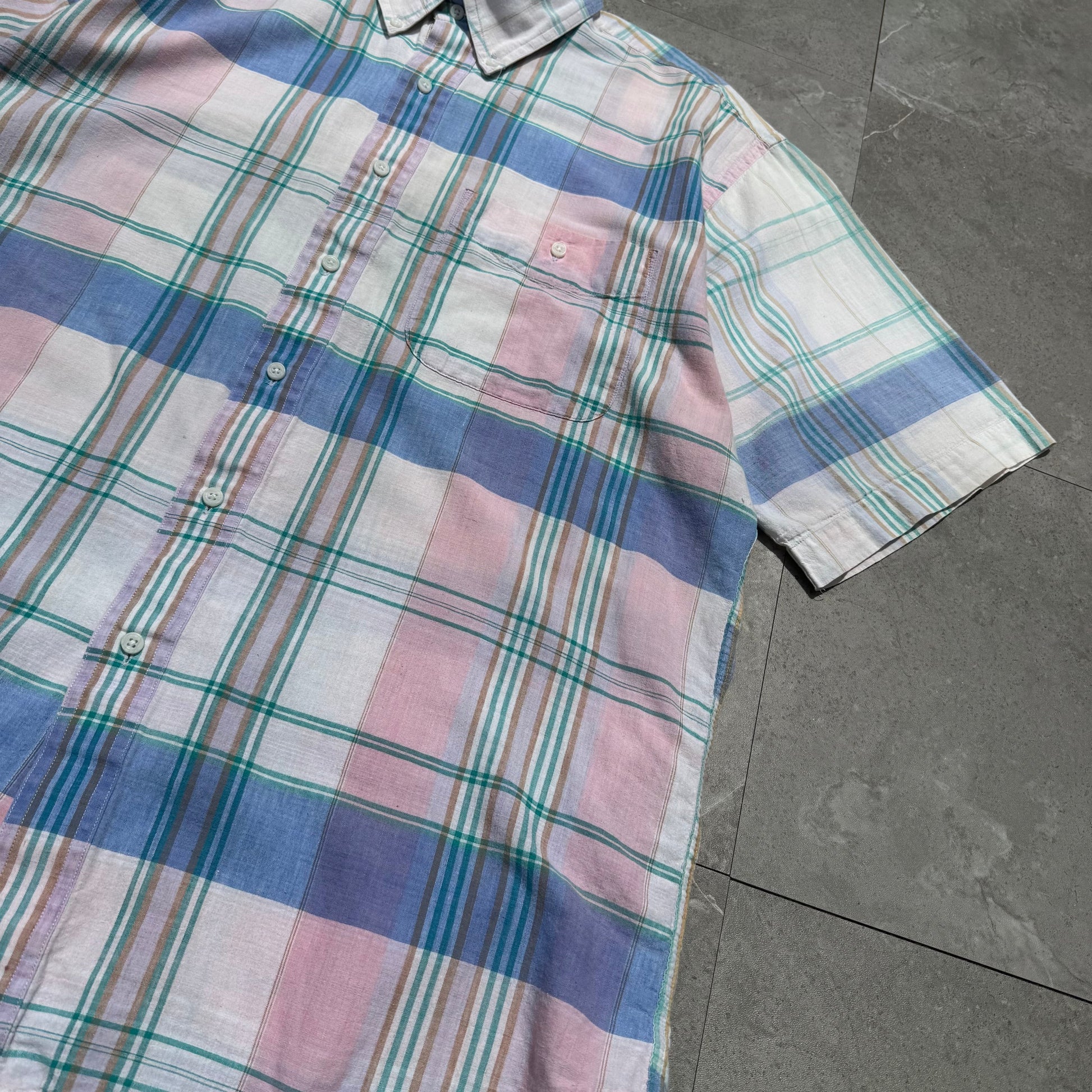90s Eddie Bauer Manteca Madras Checkered Short Sleeve Shirt KiiChain Clothing