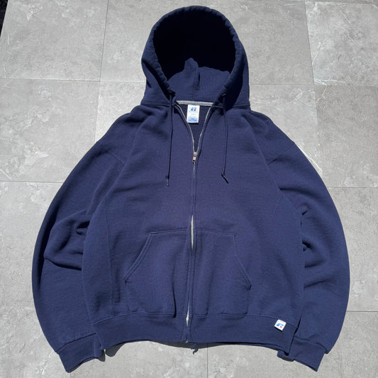 00s Russell Athletic Zip-Up Navy Hoodie KiiChain Clothing