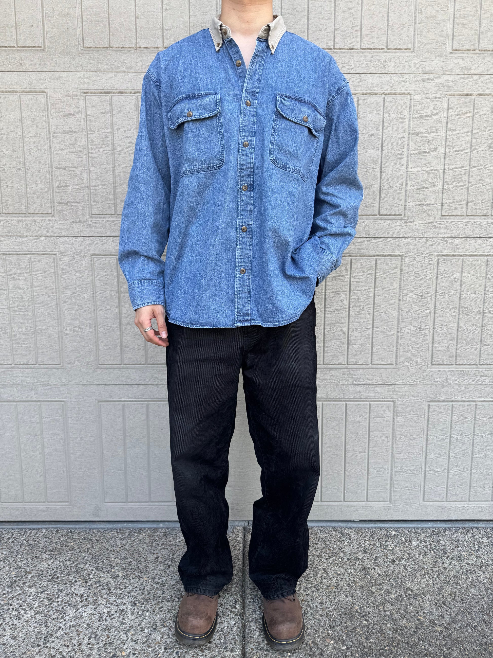 90s Cabela's Denim Elbow Patch Shirt KiiChain Clothing