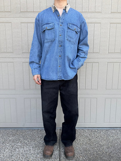 90s Cabela's Denim Elbow Patch Shirt KiiChain Clothing