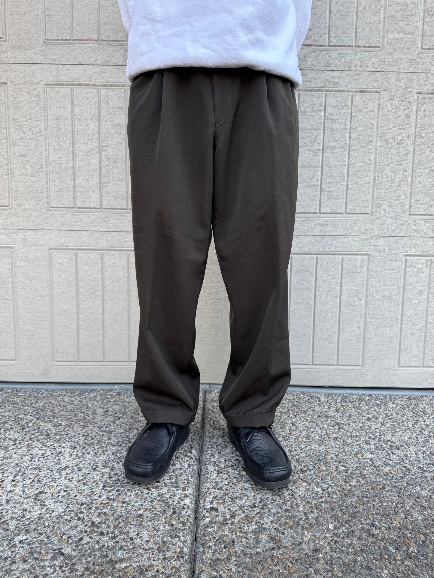 90s-00s Brooks Brothers Made in Canada Two-Tuck Pleated Wool Slacks