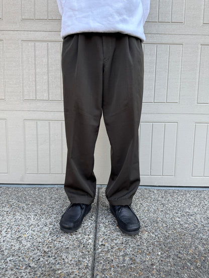 90s-00s Brooks Brothers Made in Canada Two-Tuck Pleated Wool Slacks