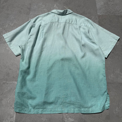 90s-00s Ralph Lauren Adams 100% Linen Tye-Dye Dip Open Collar Shirt KiiChain Clothing