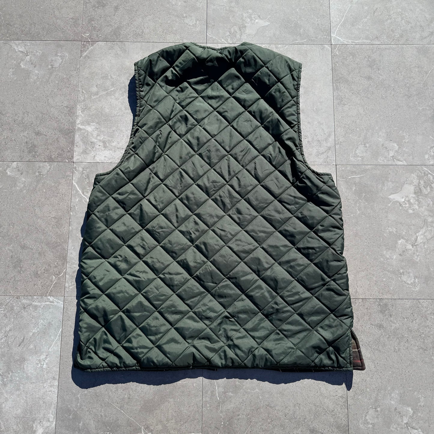 Barbour Plaid-Lined Light Weight Down Vest