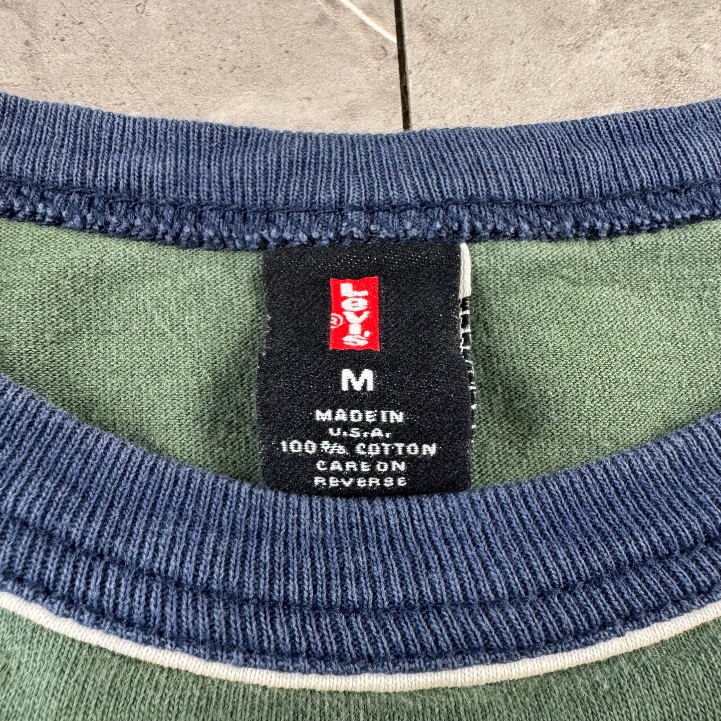 90s-00s Levi’s Green Heavyweight Made in USA Ringer T-Shirt