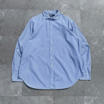 90s Ralph Lauren Logo-Free Blue Striped Shirt