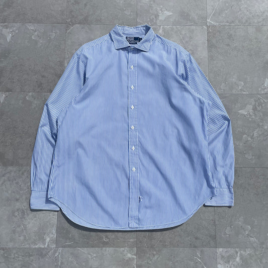 90s Ralph Lauren Logo-Free Blue Striped Shirt