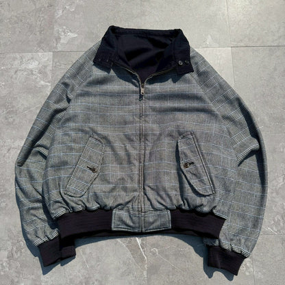 90s-00s Ralph Lauren Rare Houndstooth / Navy Reversible Harrington Jacket