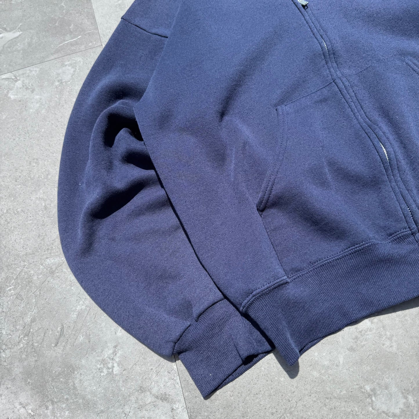 90s Lee Made in USA Navy/Purple Zip-Up Hoodie KiiChain Clothing