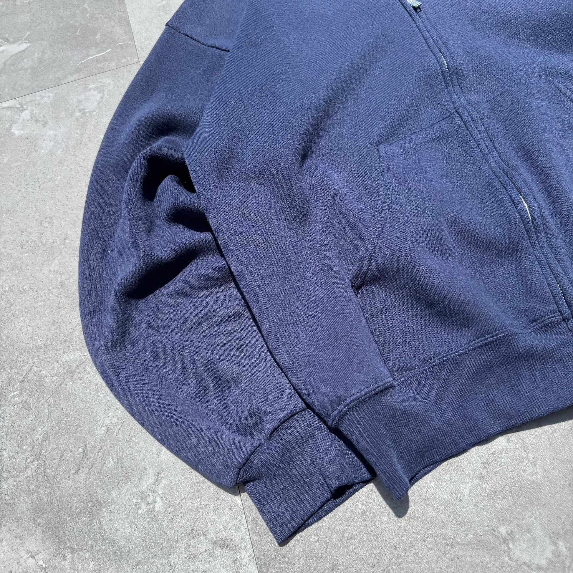 90s Lee Made in USA Navy/Purple Zip-Up Hoodie KiiChain Clothing