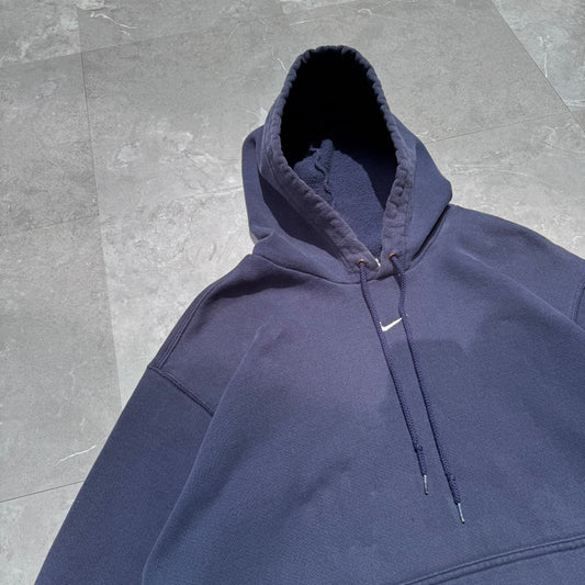 90s-00s Nike Center Logo Sun-Faded Navy Hoodie KiiChain Clothing