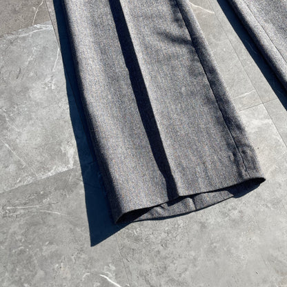 70s Prestige West Gray Flared Western Wool Slacks