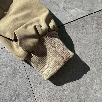 70s-80s Izod x Lacoste Beige Tan Flannel Lined Harrington Jacket