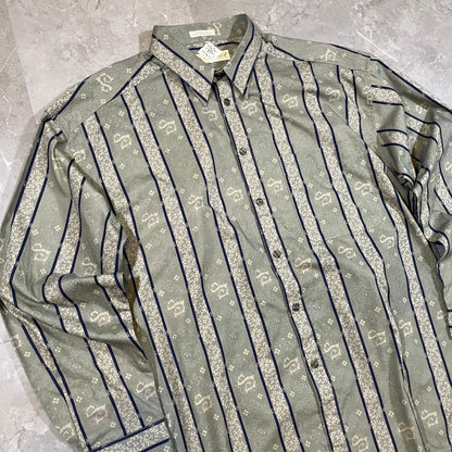 90s Deadstock Basic Elements Striped Pattern Shirt