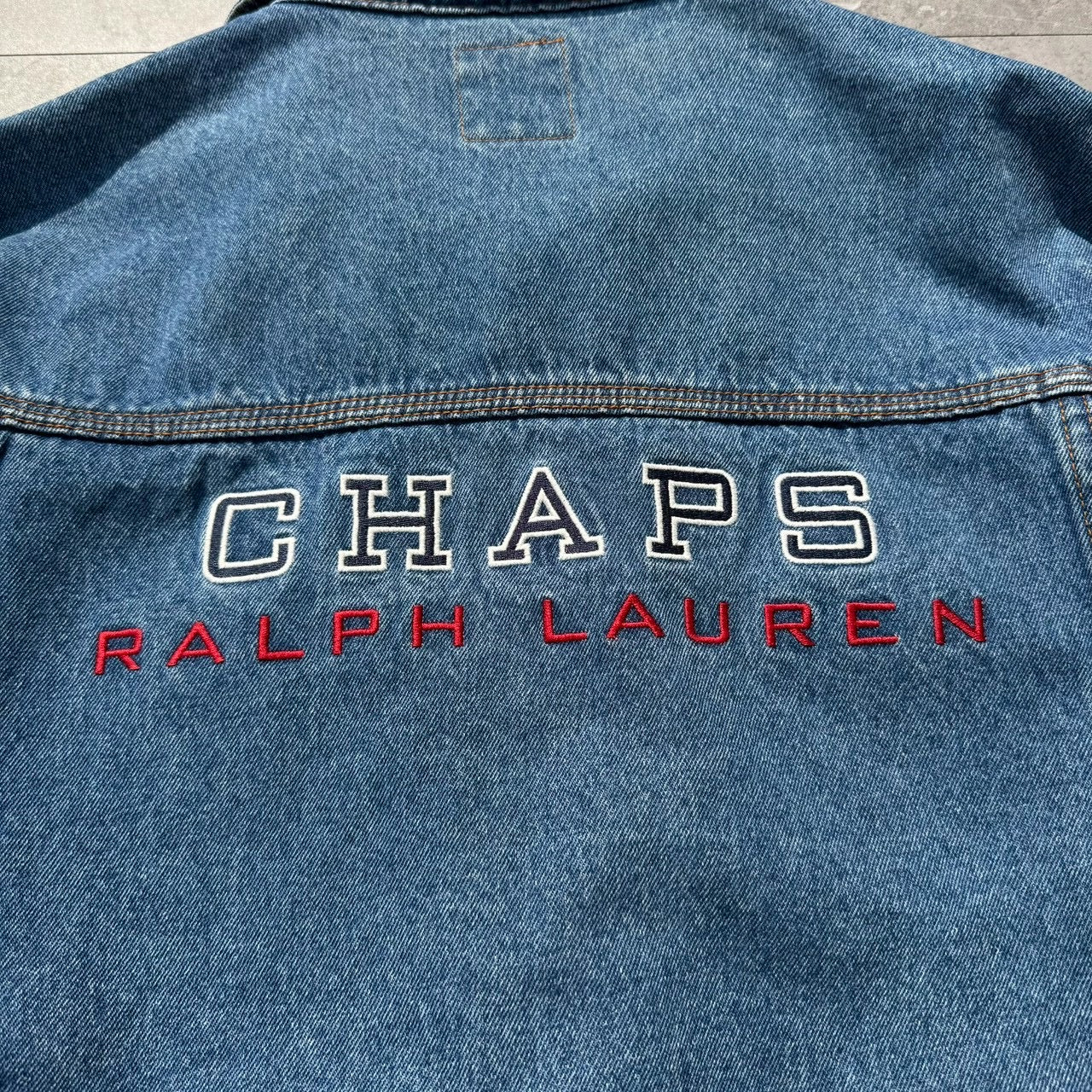 90s CHAPS Ralph Lauren Embroidered Logo Denim Jacket